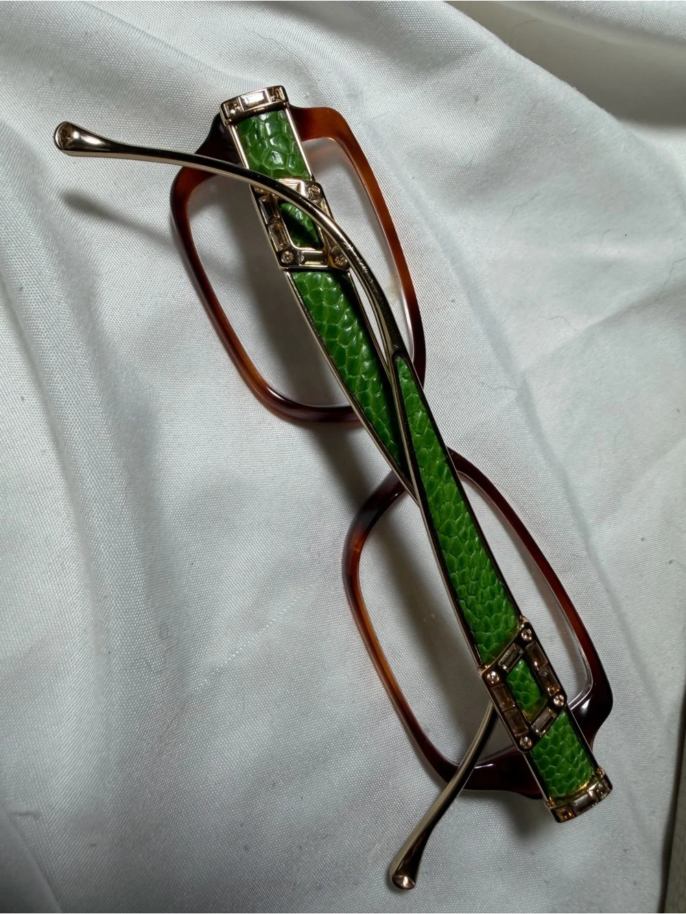Judith Leiber Rare eyeglass frames lizard crystals